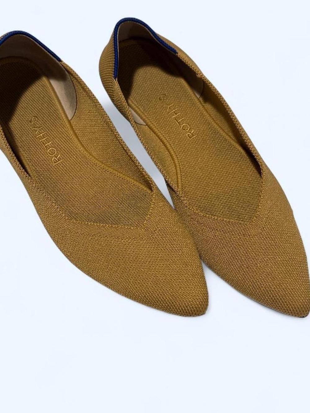 Rothy's Pointed Knit Flats in Tan